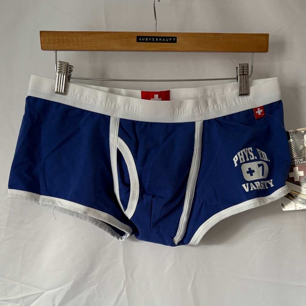 Andrew Christian Navy and White Briefs